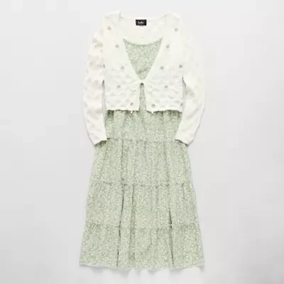 by&by girl Big Kid Girls Floral 2-pc. Dress Set