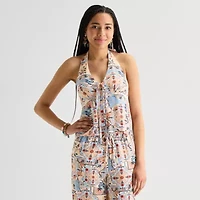Arizona Womens Juniors Halter Neck Sleeveless Tank Top