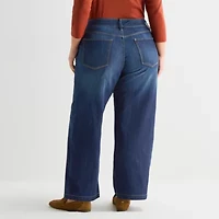 St. John's Bay Womens High Rise Wide Leg Jean