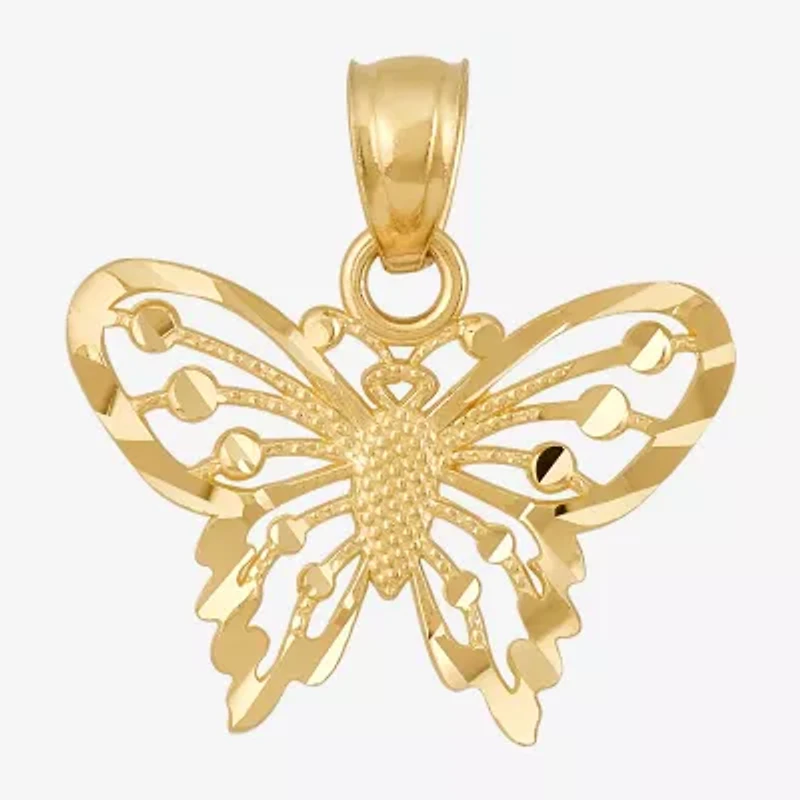 Womens 14K Gold Butterfly Pendant