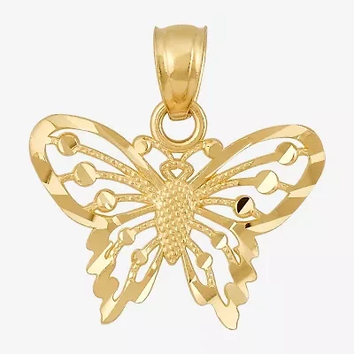 Womens 14K Gold Butterfly Pendant