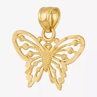 Womens 14K Gold Butterfly Pendant