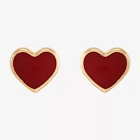 10K Gold 5.1mm Heart Stud Earrings