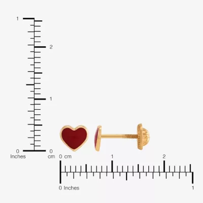 10K Gold 5.1mm Heart Stud Earrings