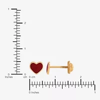 10K Gold 5.1mm Heart Stud Earrings