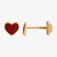 10K Gold 5.1mm Heart Stud Earrings