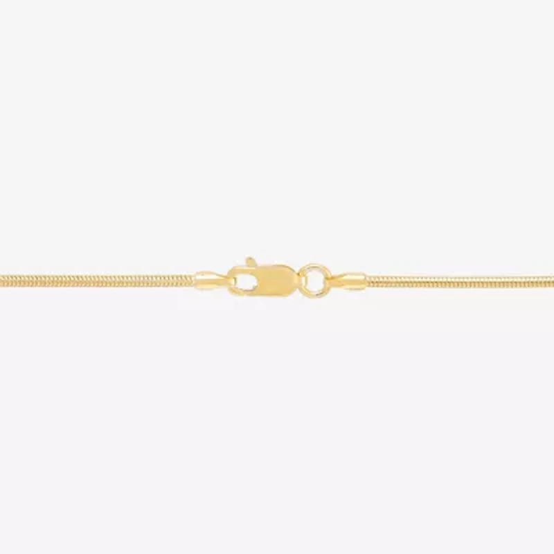 Made in Italy Womens 14K Gold Over Silver 18 Inch Snake Chain Necklace