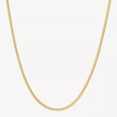 Made in Italy Womens 14K Gold Over Silver 18 Inch Snake Chain Necklace