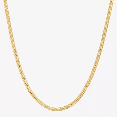Made in Italy Womens 14K Gold Over Silver 18 Inch Snake Chain Necklace