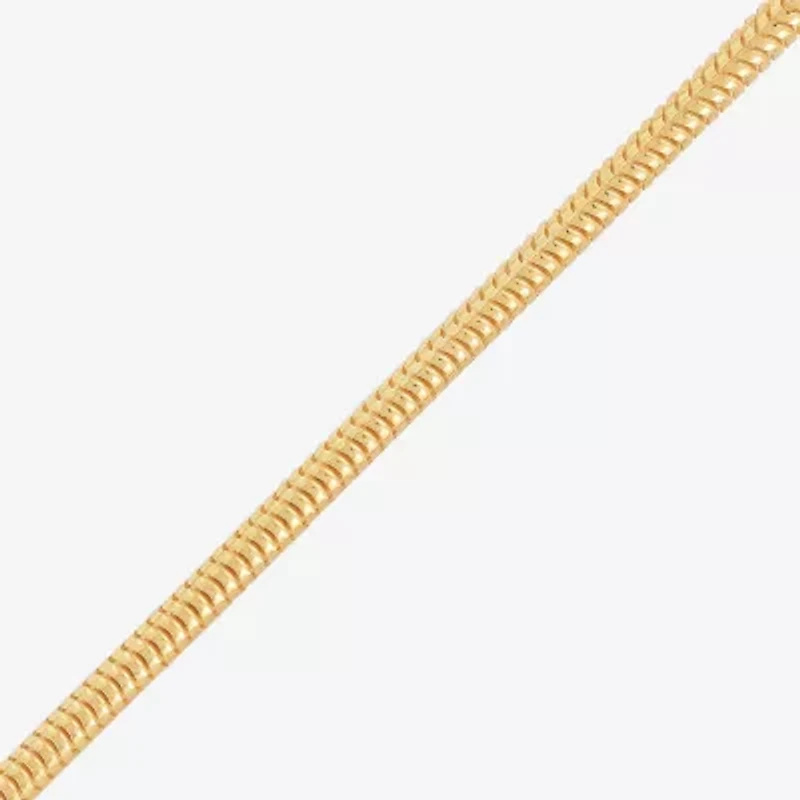 Made in Italy Womens 14K Gold Over Silver 18 Inch Snake Chain Necklace