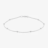 Made in Italy Womens Sterling Silver 9 Inch Solid Box Chain Bracelet