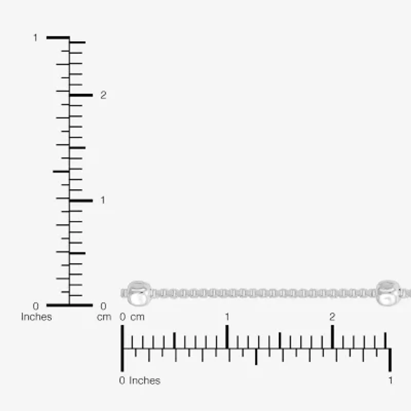 Made in Italy Womens Sterling Silver 9 Inch Solid Box Chain Bracelet