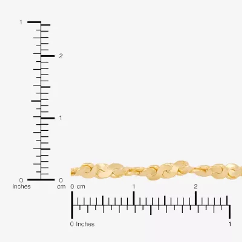 Made in Italy Womens 14K Gold Over Silver 9 Inch Solid Ankle Bracelet