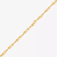 Made in Italy Womens 14K Gold Over Silver 9 Inch Solid Ankle Bracelet