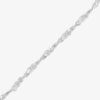 Made in Italy Womens Sterling Silver 7.5 Inch Solid Chain Bracelet