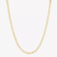 Made in Italy Unisex Adult 14K Gold Over Silver 22 Inch Curb Chain Necklace