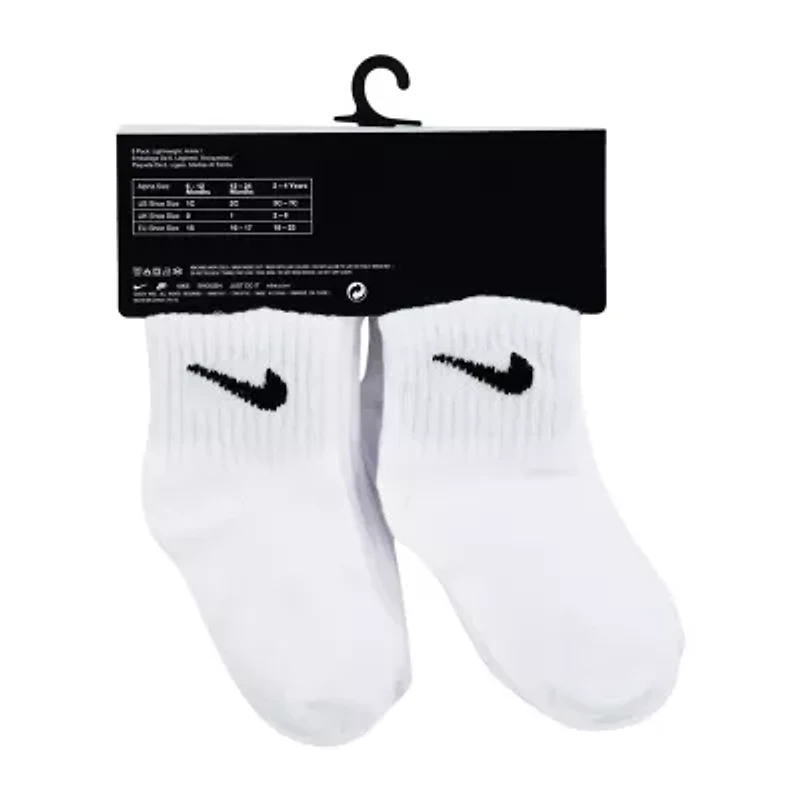 Nike Little & Big Kid Boys 6 Pair Quarter Ankle Socks