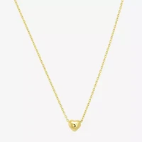 Womens 10K Gold Heart 16 Inch Pendant Necklace