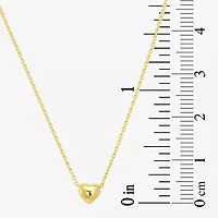 Womens 10K Gold Heart 16 Inch Pendant Necklace