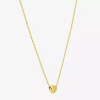 Womens 10K Gold Heart 16 Inch Pendant Necklace