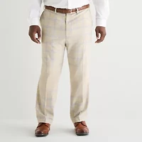 Shaquille O'Neal XLG™ Mens Big and Tall Stretch Fabric Plaid Flat Front Suit Pant