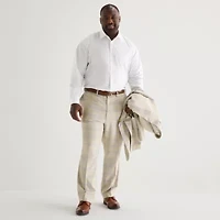 Shaquille O'Neal XLG™ Mens Big and Tall Stretch Fabric Plaid Flat Front Suit Pant