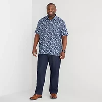 Stafford Mens Short Sleeve Regular Fit Big and Tall Button-Down Shirt