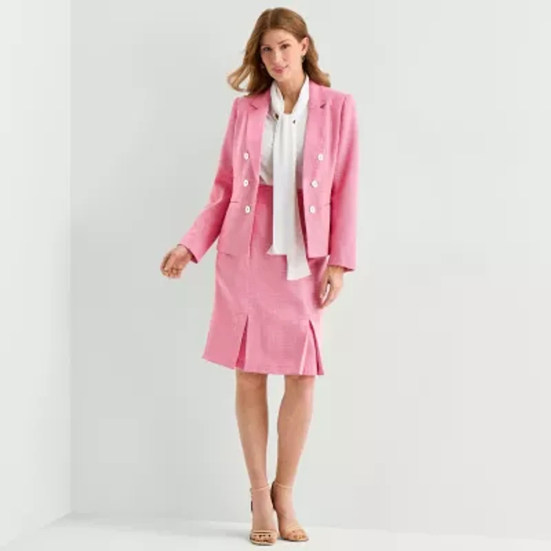 Black Label by Evan-Picone Tweed Womens Classic Fit Double Breasted Suit Jacket