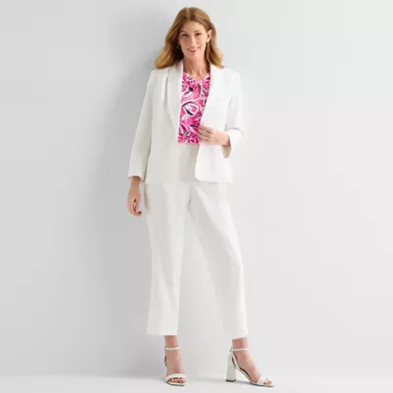 Black Label by Evan-Picone Linen Womens Classic Fit Straight Suit Pant