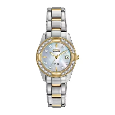 Citizen® Eco-Drive® Regent Womens Diamond-Accent Mother-of-Pearl Bracelet Watch EW1824-57D