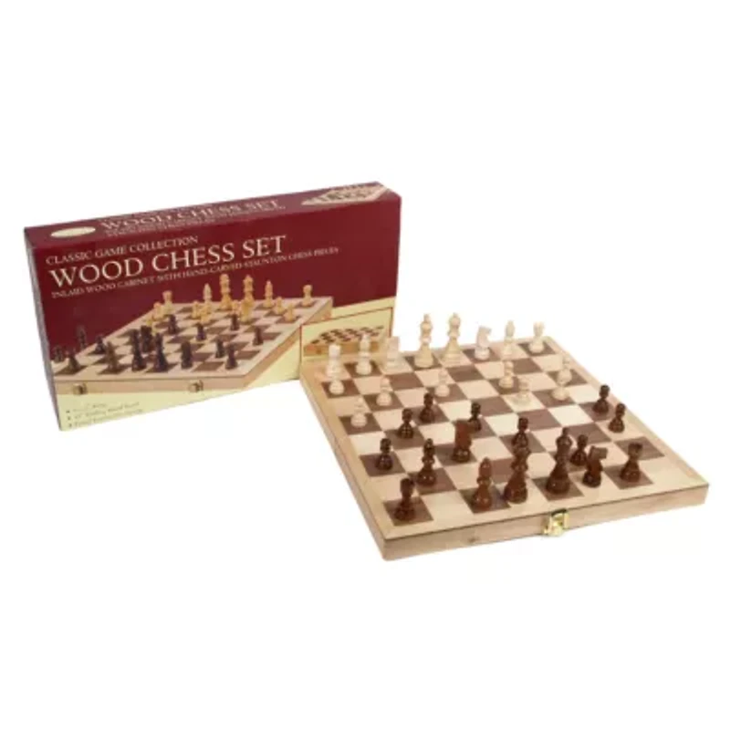 John N. Hansen Co. 10.5" Deluxe Folding Wood ChessSet"