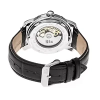 Reign Unisex Adult Automatic Black Leather Strap Watch Reirn4304