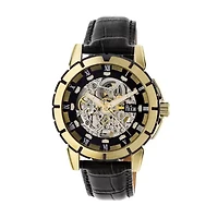 Reign Unisex Adult Automatic Black Leather Strap Watch Reirn4605