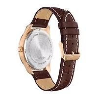 Citizen Quartz Mens Brown Leather Strap Watch Bi1033-04e