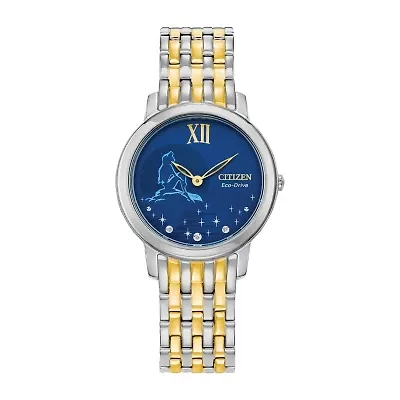 Citizen Disney Ariel Princess The Little Mermaid Womens Two Tone Stainless Steel Bracelet Watch Ex1499-50w