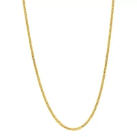 Womens 18K Gold 18 Inch Wheat Chain Necklace