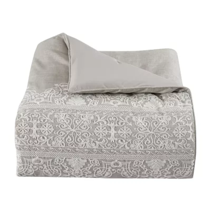 Queen Street Annie 4-pc. Damask + Scroll Comforter Set