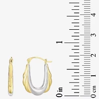 Womens 10K Two Tone Gold 20.7mm Round Hoop Earrings