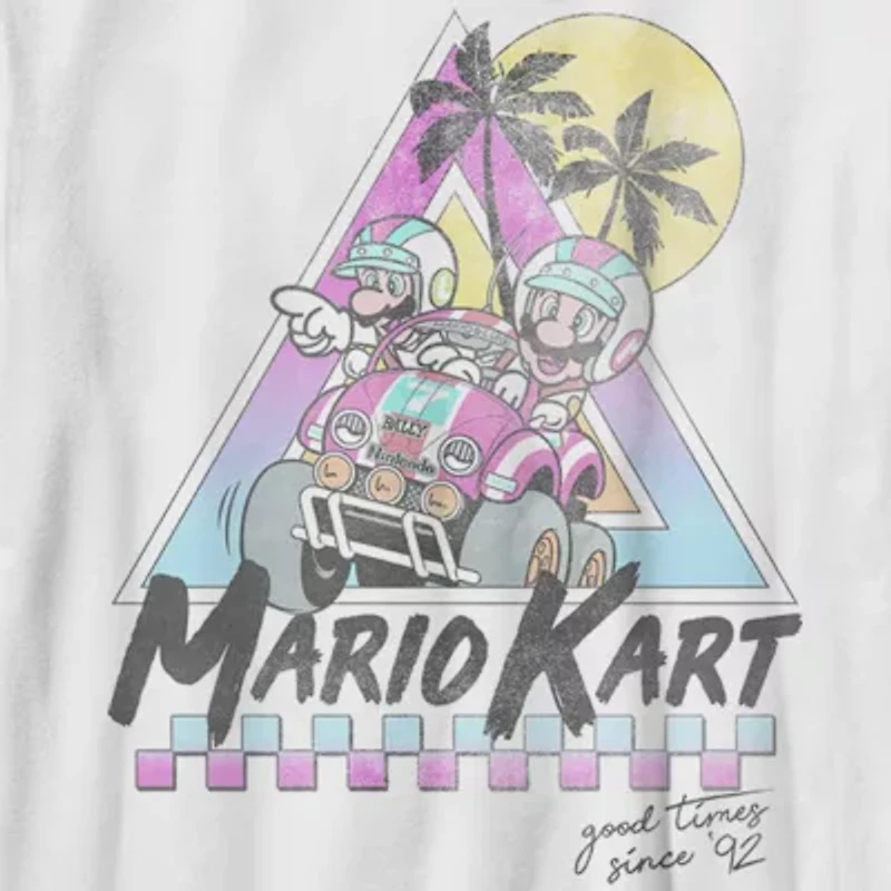 Little & Big Kid Boys Crew Neck Short Sleeve Slim Fit Super Mario Graphic T-Shirt