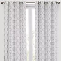 Max Blackout Prescott Grommet Top Embroidered 100% Single Curtain Panel