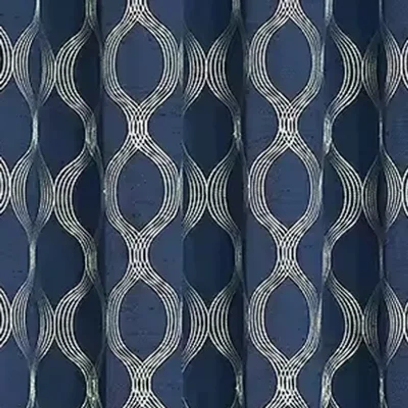 Max Blackout Prescott Grommet Top Embroidered 100% Single Curtain Panel