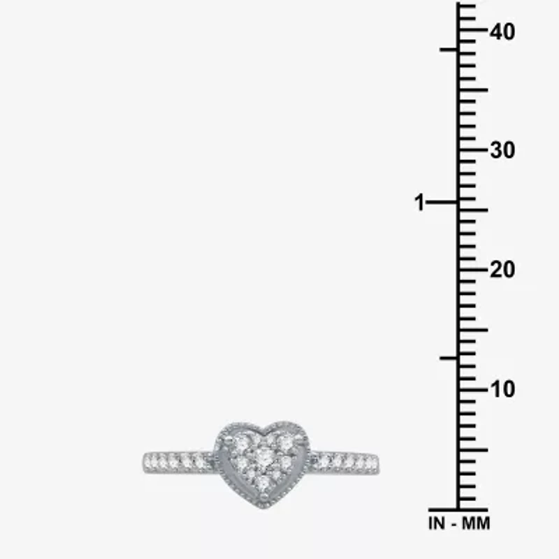 1/4 CT.T.W. Natural Diamond Heart-Shaped Promise Ring