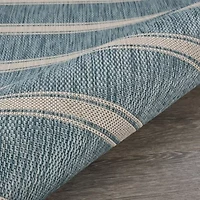 Samantha Destiny Beach Striped 7'6"X7'6" Indoor Outdoor Round Area Rug
