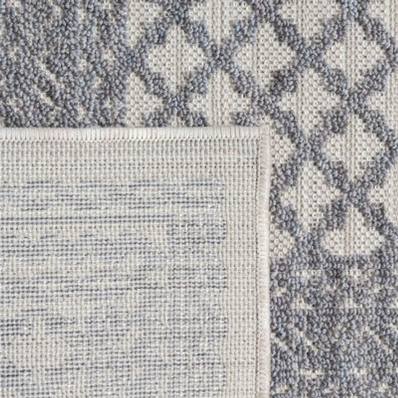 Winona Lightly Bordered PET Yarn Indoor Outdoor Rectangular Area Rug