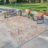 Anica Traditional Eclectic Ikat Indoor Outdoor Rectangular Area Rug