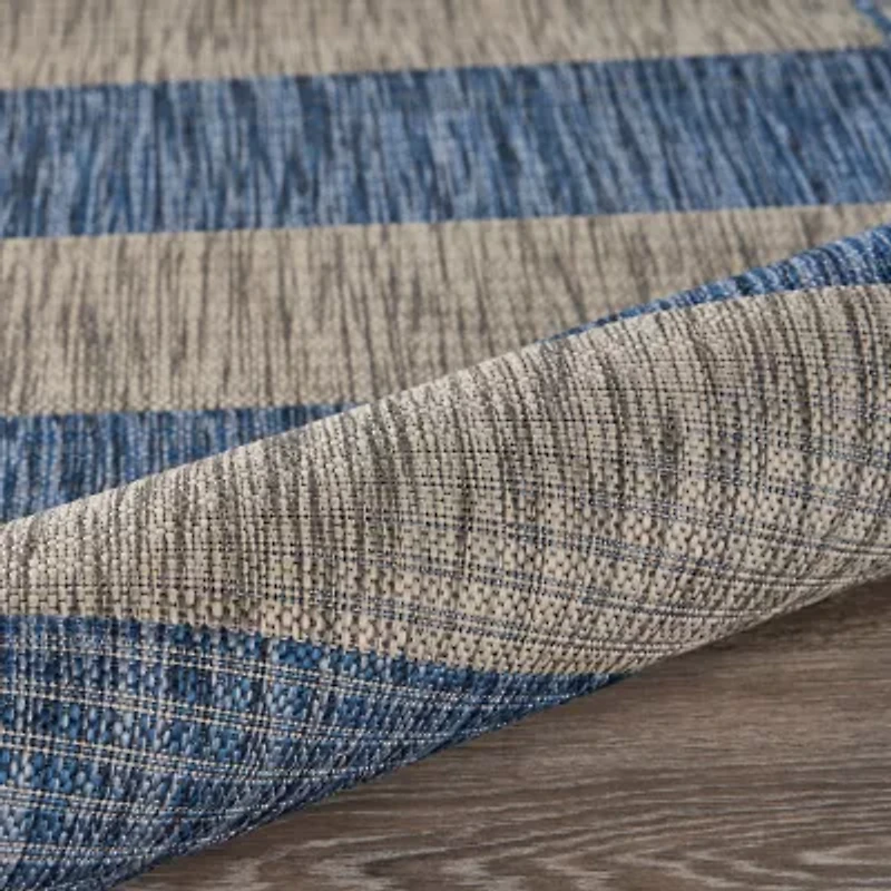 Catherine Coastal Striped Indoor Outdoor Rectangular Area Rug