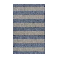 Catherine Coastal Striped Indoor Outdoor Rectangular Area Rug