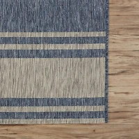 Celeste Nautical Anchor Indoor Outdoor Rectangular Area Rug