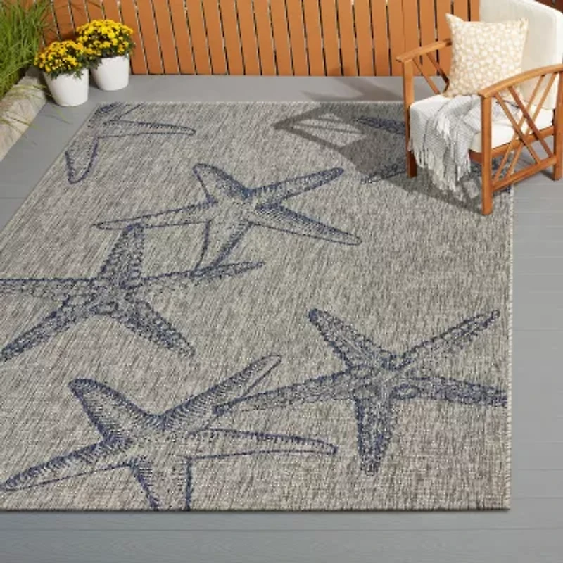 Celeste Starfish Indoor Outdoor Rectangular Area Rug