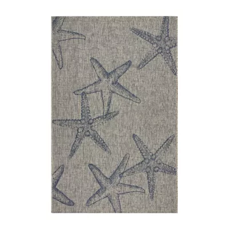 Celeste Starfish Indoor Outdoor Rectangular Area Rug